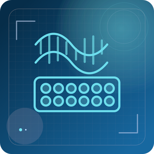 PCR、RT-PCR、qPCR 与 dPCR产品家族的抽象科研分类主视觉